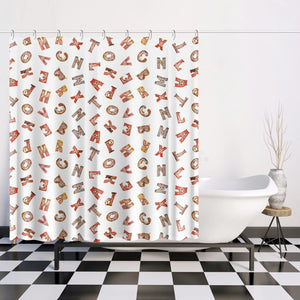 Erotic Alphabet Quick-drying Shower Curtain